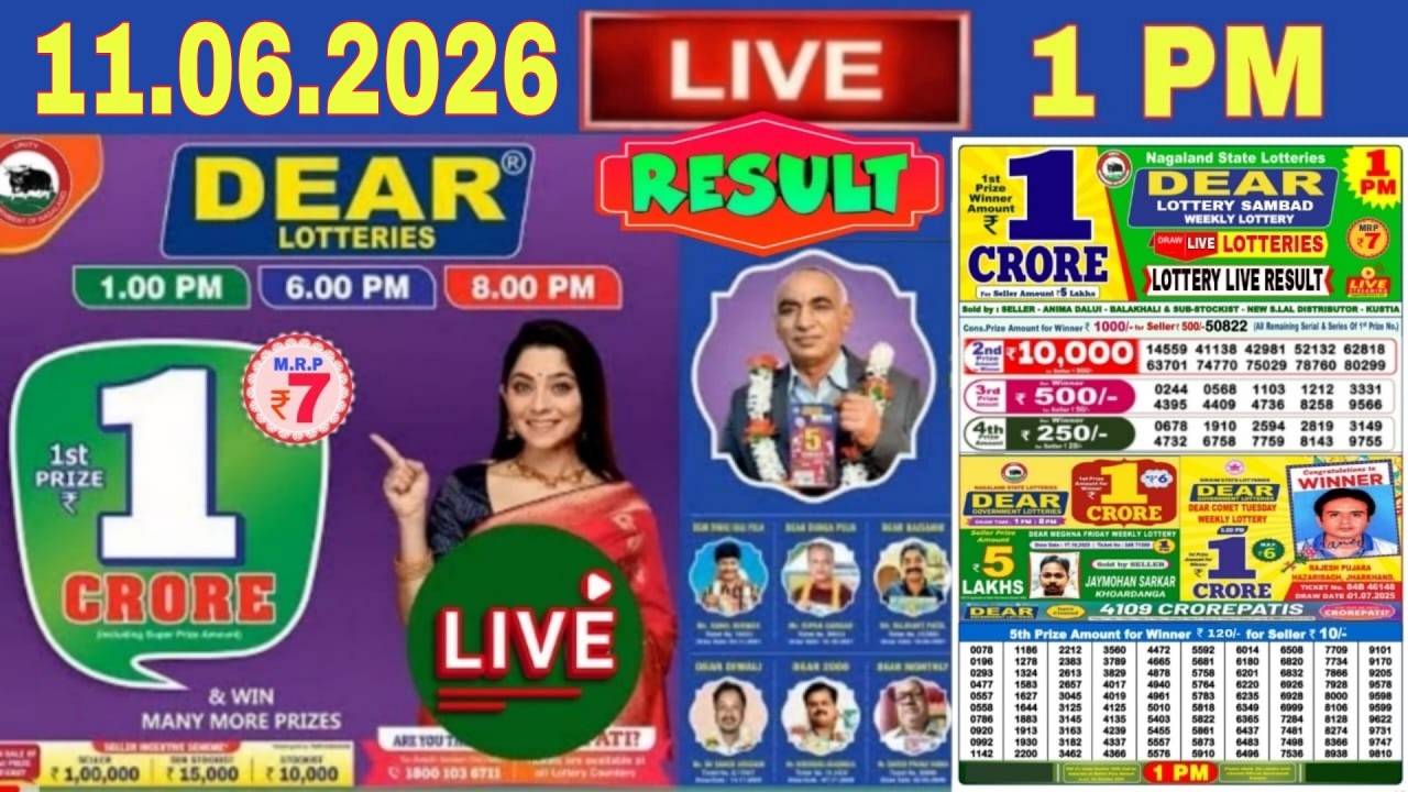 Nagaland Lottery Sambad Live 8:pm.10.06.2026 | Lottery live