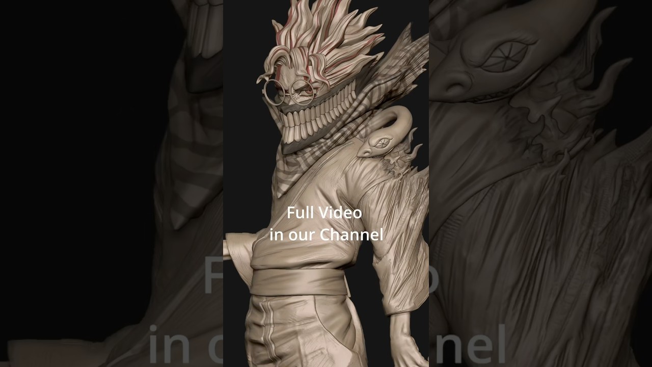 DanDaDan 3D model - Okarun 🔥 #animeart #zbrushsculpting #shorts