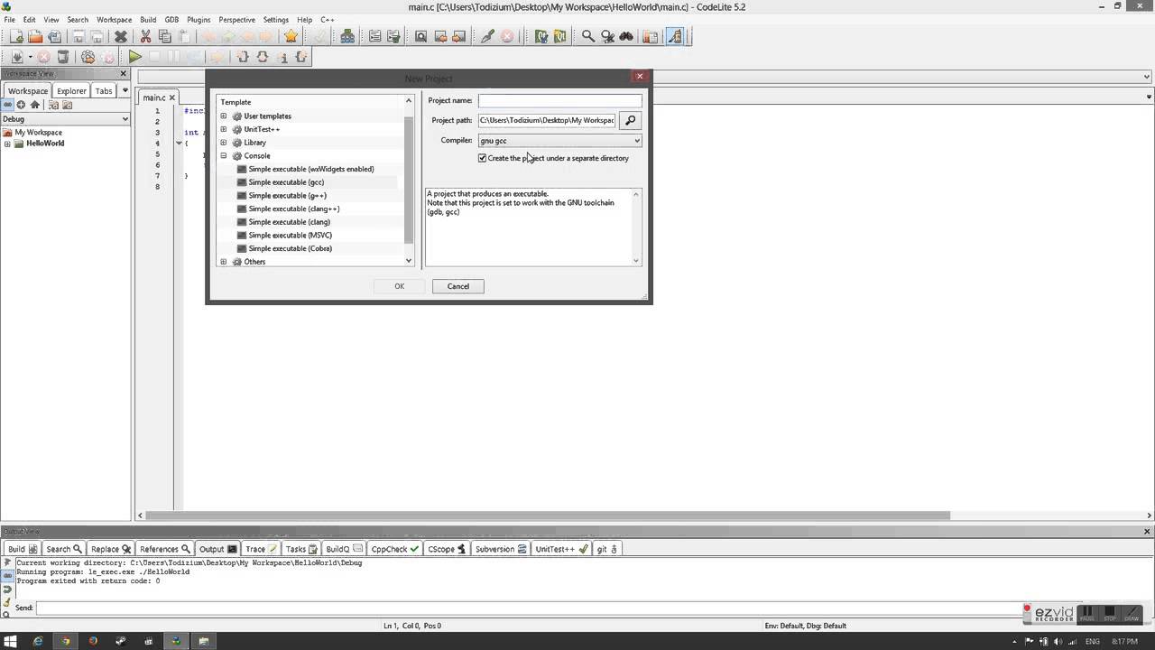 Basic CodeLite for beginner