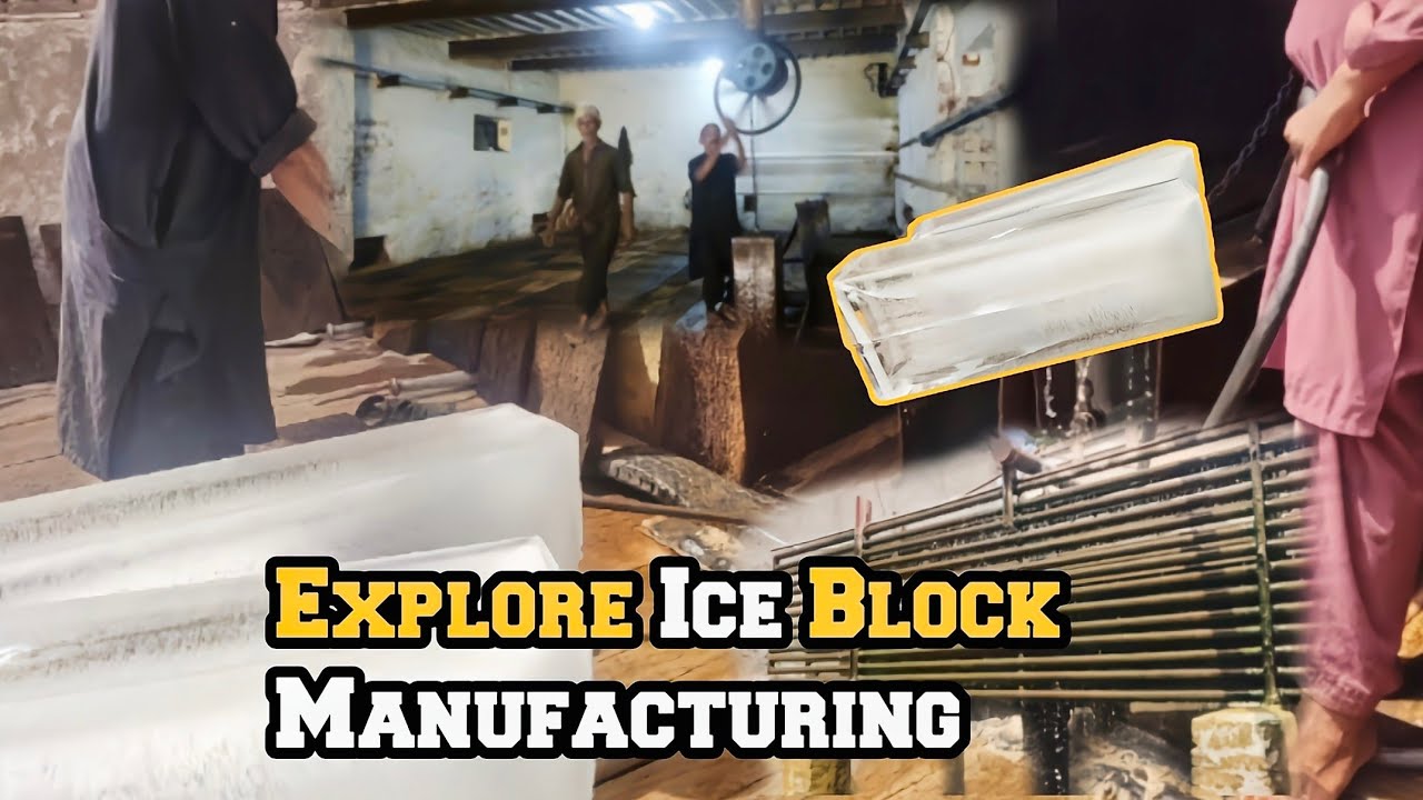 Inside the Ice Factory: Giant Ice Block Production Process Revealed! ❄️