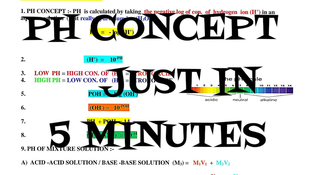 PH CONCEPT JUST IN 5 MINUTES |SUMMARY | CHEMISTRY | EDUCATION RIVER