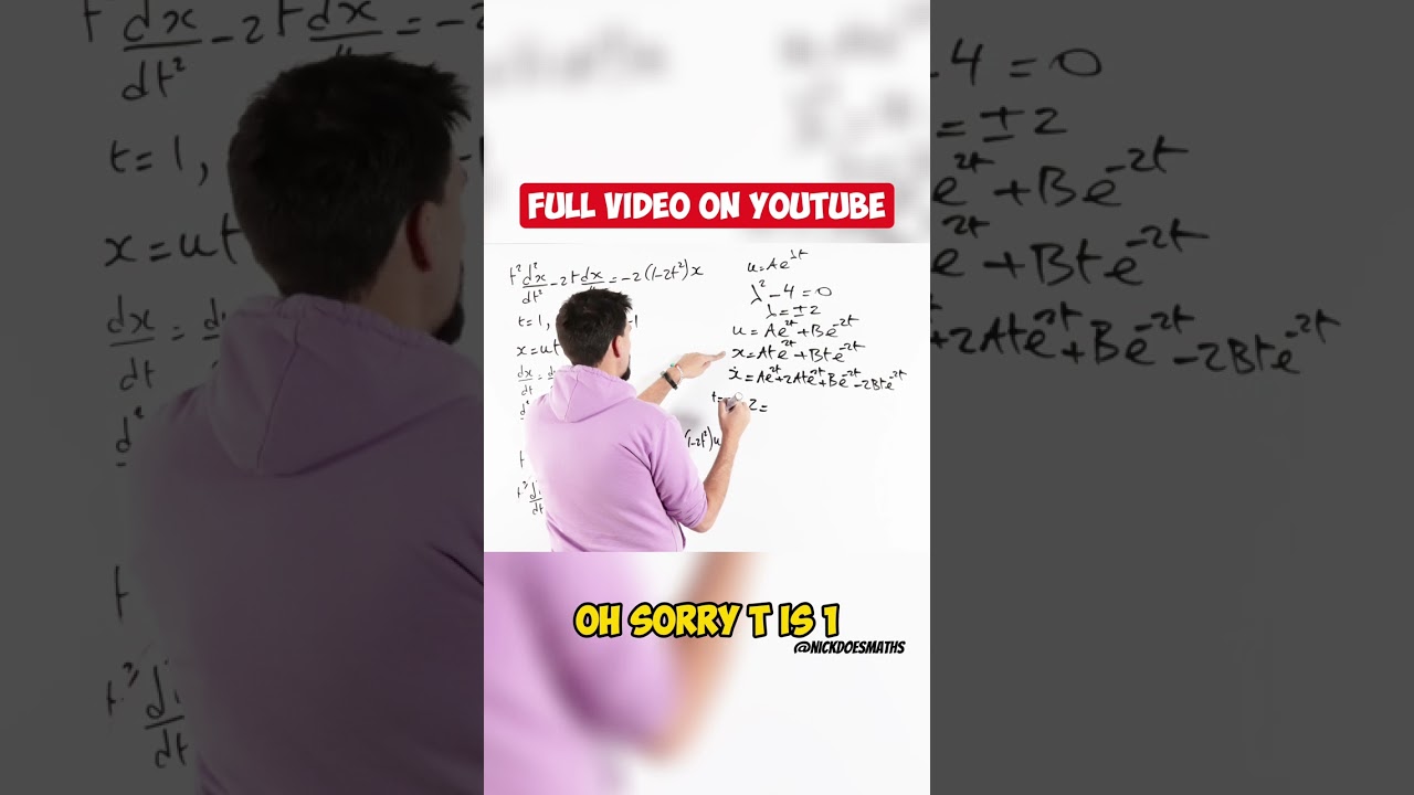 Transformations of Differential Equations - Full Video On YouTube!