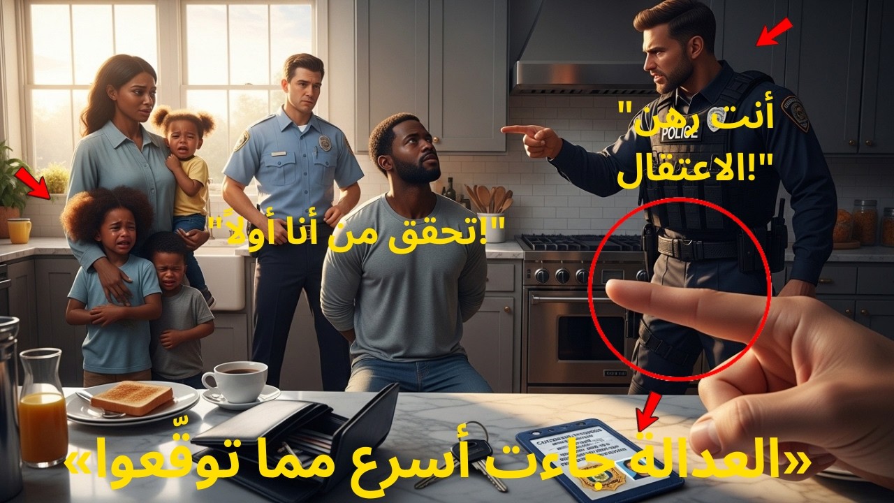 اقتحموا منزل عائلة سوداء بلا إذن… لكنهم تجمّدوا رعبًا عندما رأوا هويته الحقيقية على الطاولة! 😳⚖️