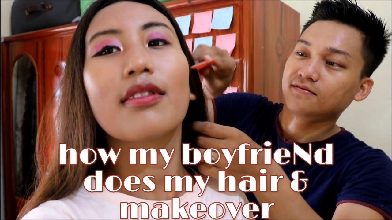 How my boyfrieNd does my hair💆‍♀️ & makeover👨‍🎨(uNcut seeN )✂️