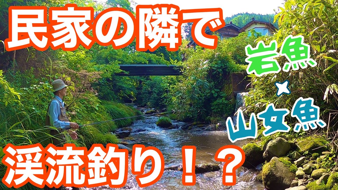 【渓流エサ釣り】民家の隣で達人が釣る！渓流釣り(山形)