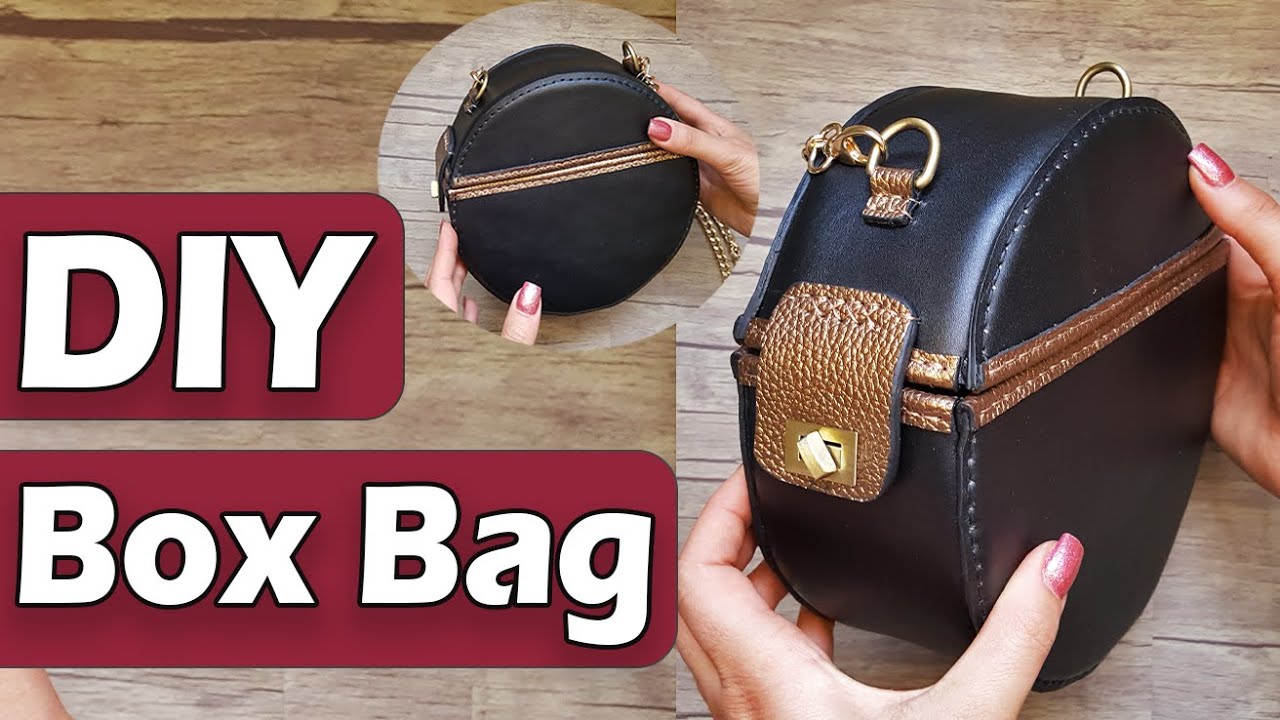 How to Make Box Bag //Make Leather Circle Bag // DIY