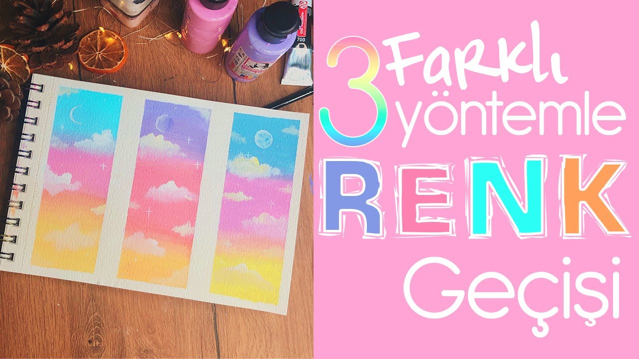 Guaj Boyayla Renk Geçişi Nasıl Yapılır ? | Gradient Effect with Gouache Paint