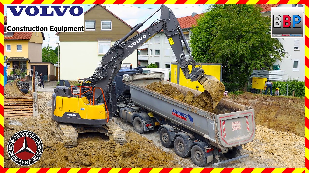 VOLVO ECR235EL & Mercedes Sattelkipper, Winnenden, 2024. #excavator #volvo