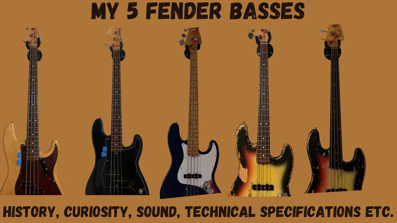 Tutto sui miei 5 bassi Fender/ My 5 Fender Basses - History, Sound, Specifications etc .(Sub eng)