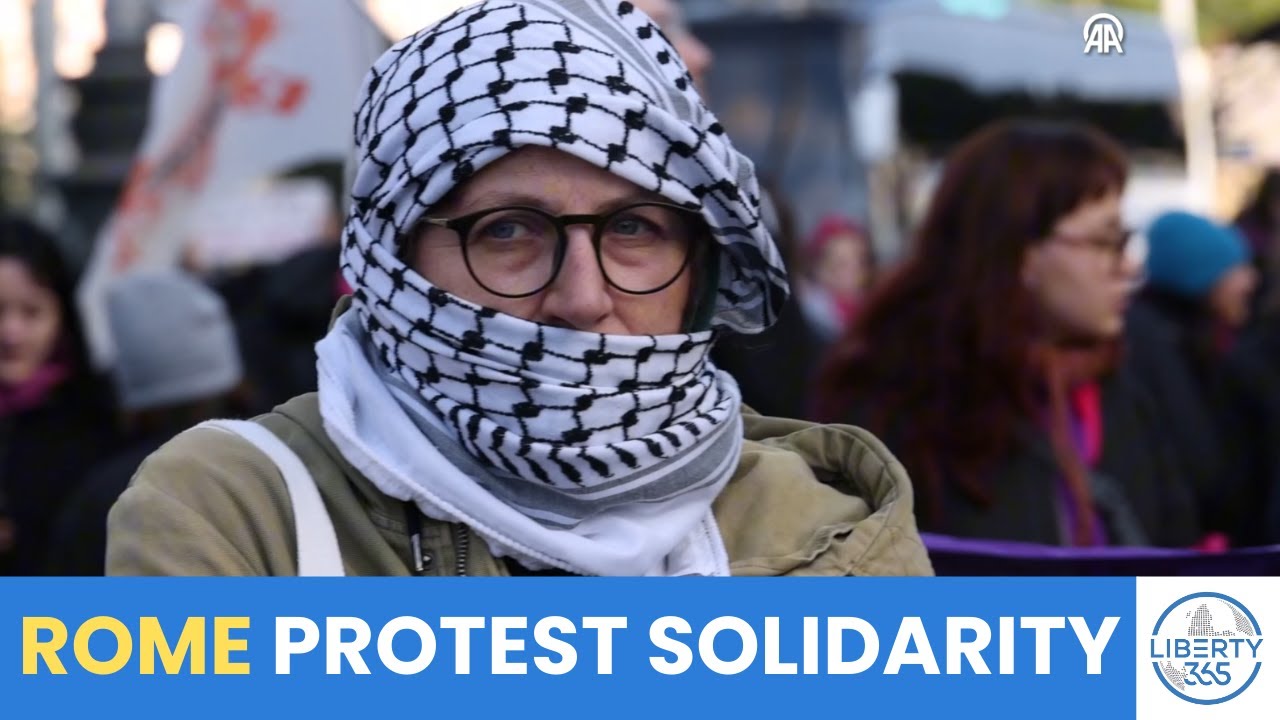 Rome Protest Links Violence Against Women to Palestine Solidarity