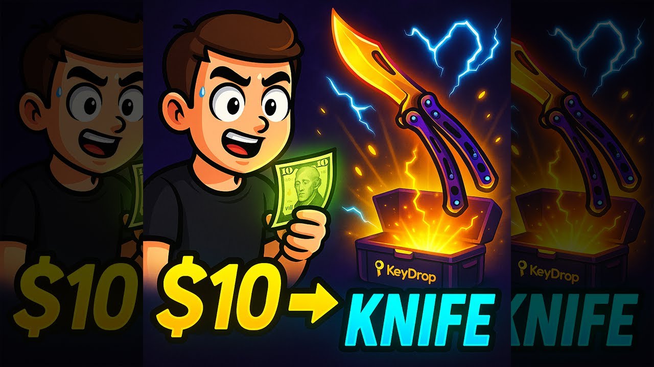 The $10 to a KNIFE Challenge on KeyDrop... (Impossible Run)