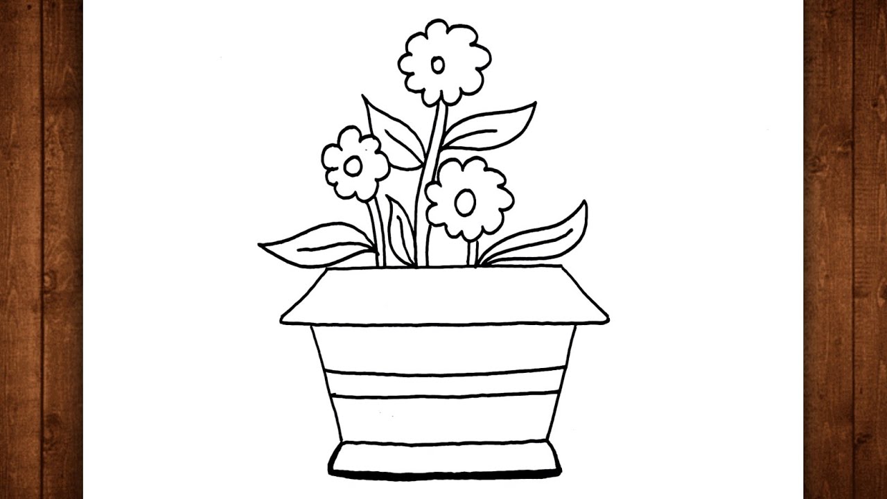 How To Draw Flower Pot / Flower Pot Drawing / Fuldani Drawing