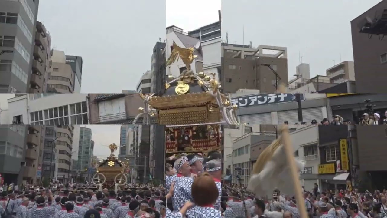 令和７年　＜鳥越神社＞【迫力】「二長町々会」本社千貫神輿（お化け神輿）＝町会渡し渡御