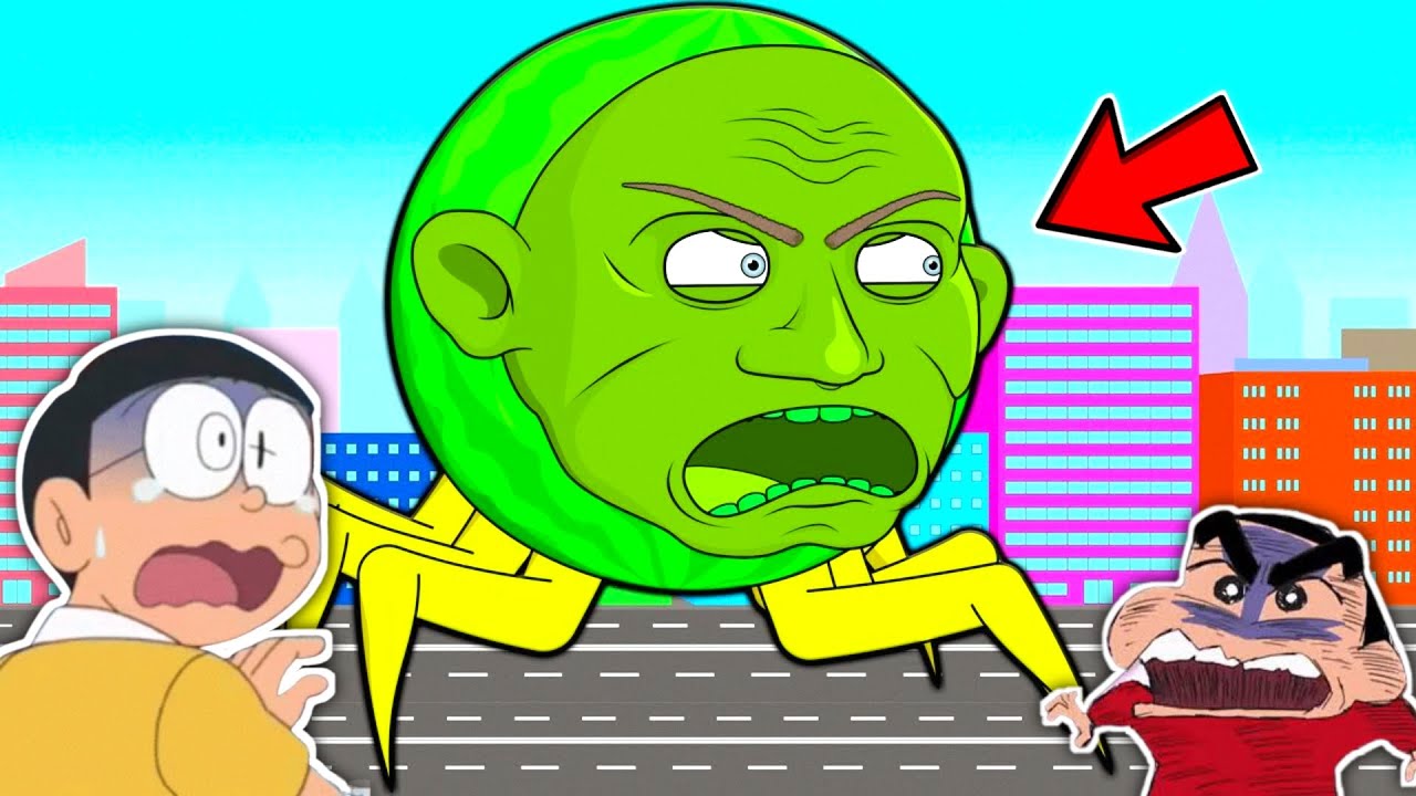LIN GANG MELON SPIDER Sad Origin Story (Italian Brainrot) With Shinchan And Nobita
