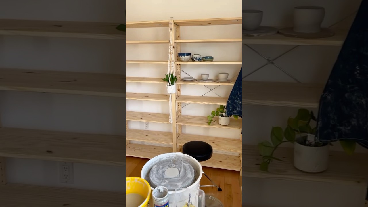 IKEA Ivar selves for my pottery studio🪣#ikeahacks #homestudio #potterystudio #homecreations