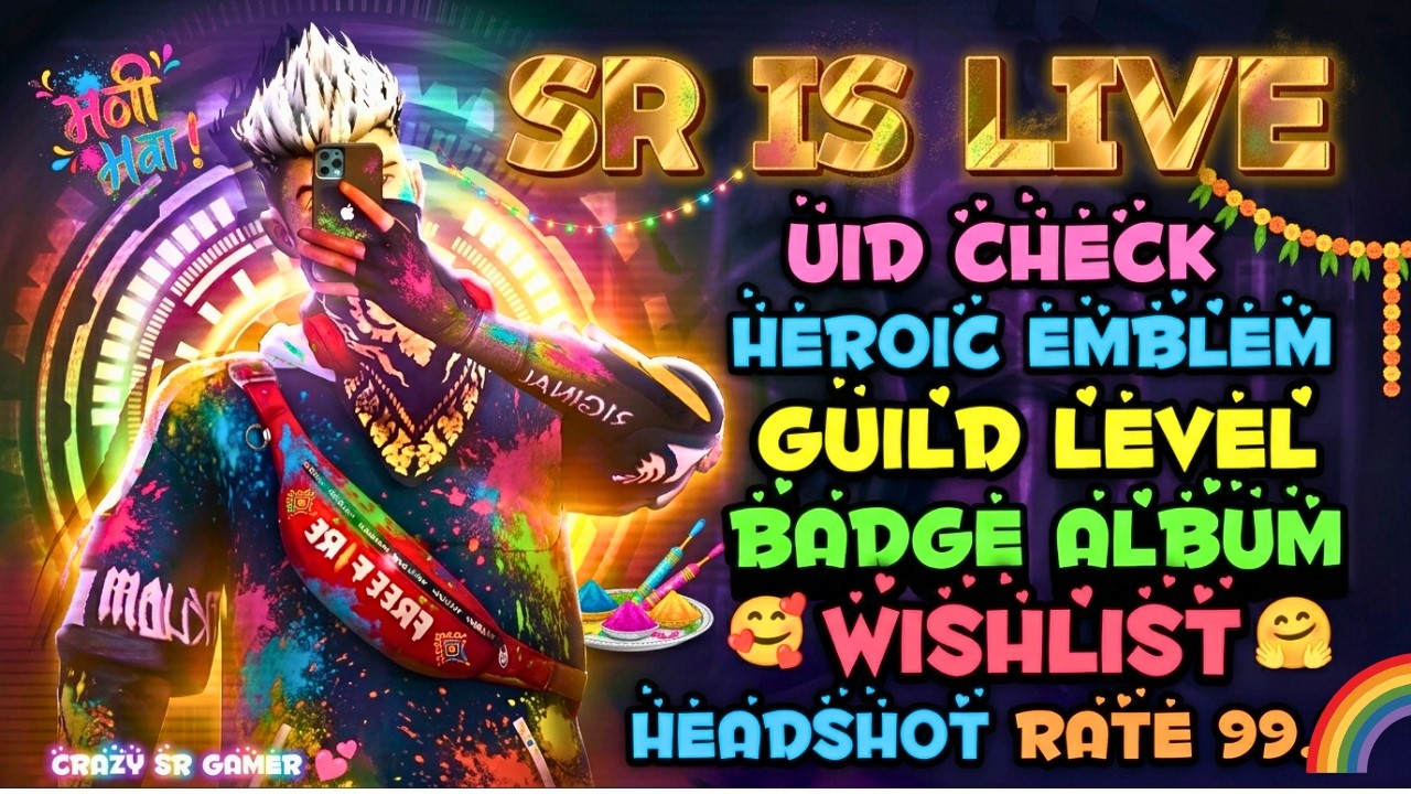 Holi Special 🔴 LIVE: Free Fire UID Check! 😱 Inspecting Your Pro Accounts & Giveaways! 💎 FF LIVE