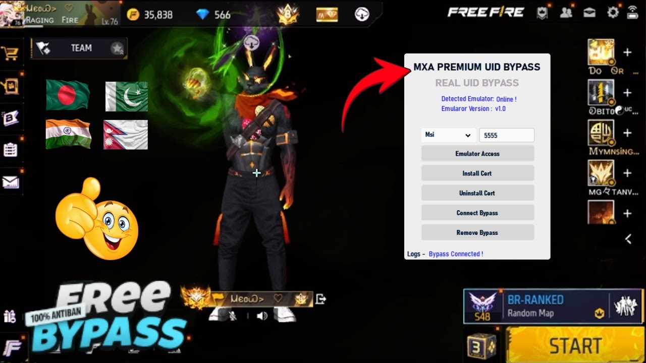 FREE UID EMULATOR BYPASS | UID BYPASS | FREE FIRE UID EMULATOR BYPASS | BYPASS UID ANTIBAN PC BYPASS
