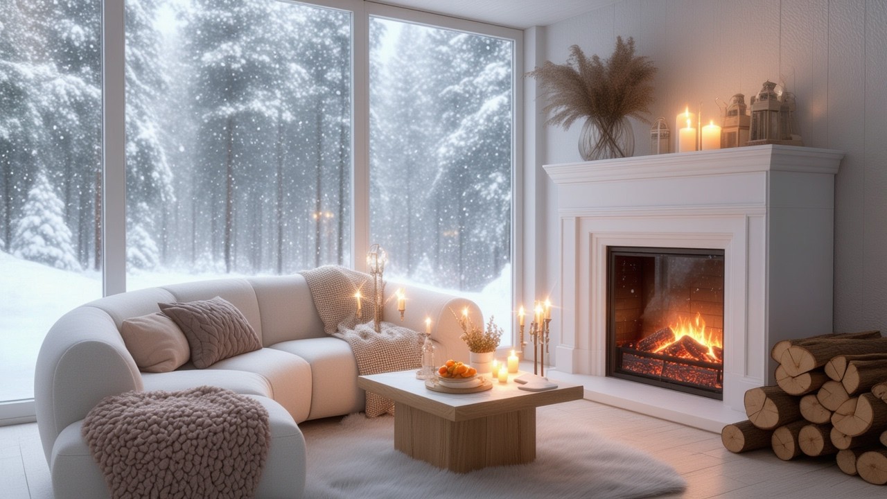 Winter Special Jazz Piano Music  Relax & Unwind with Fireplace Sounds and Cozy Coffee Shop Ambience