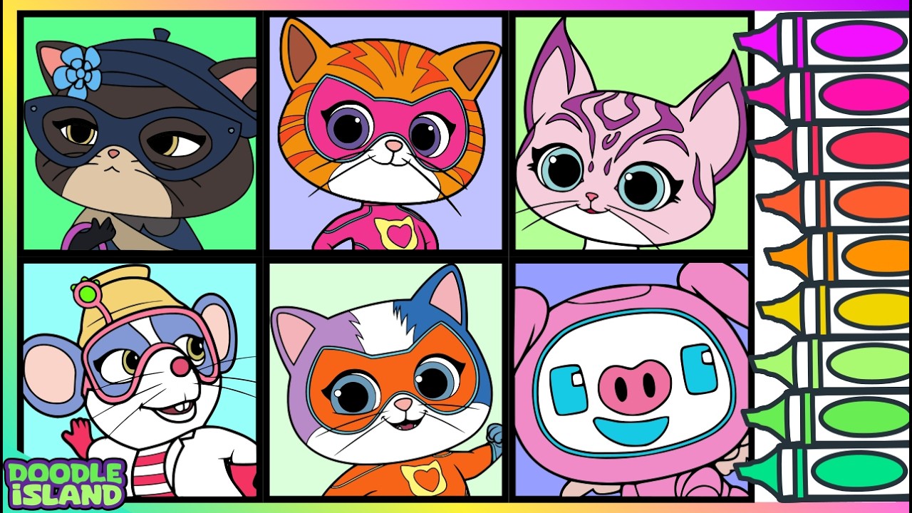 SUPERKITTIES Ginny and Buddy | Coloring superkitties and friends