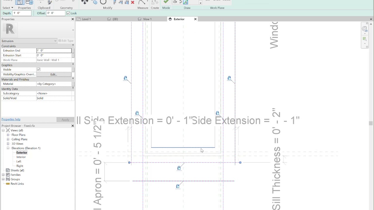 Standard Fixed Window Customization with the Family Editor