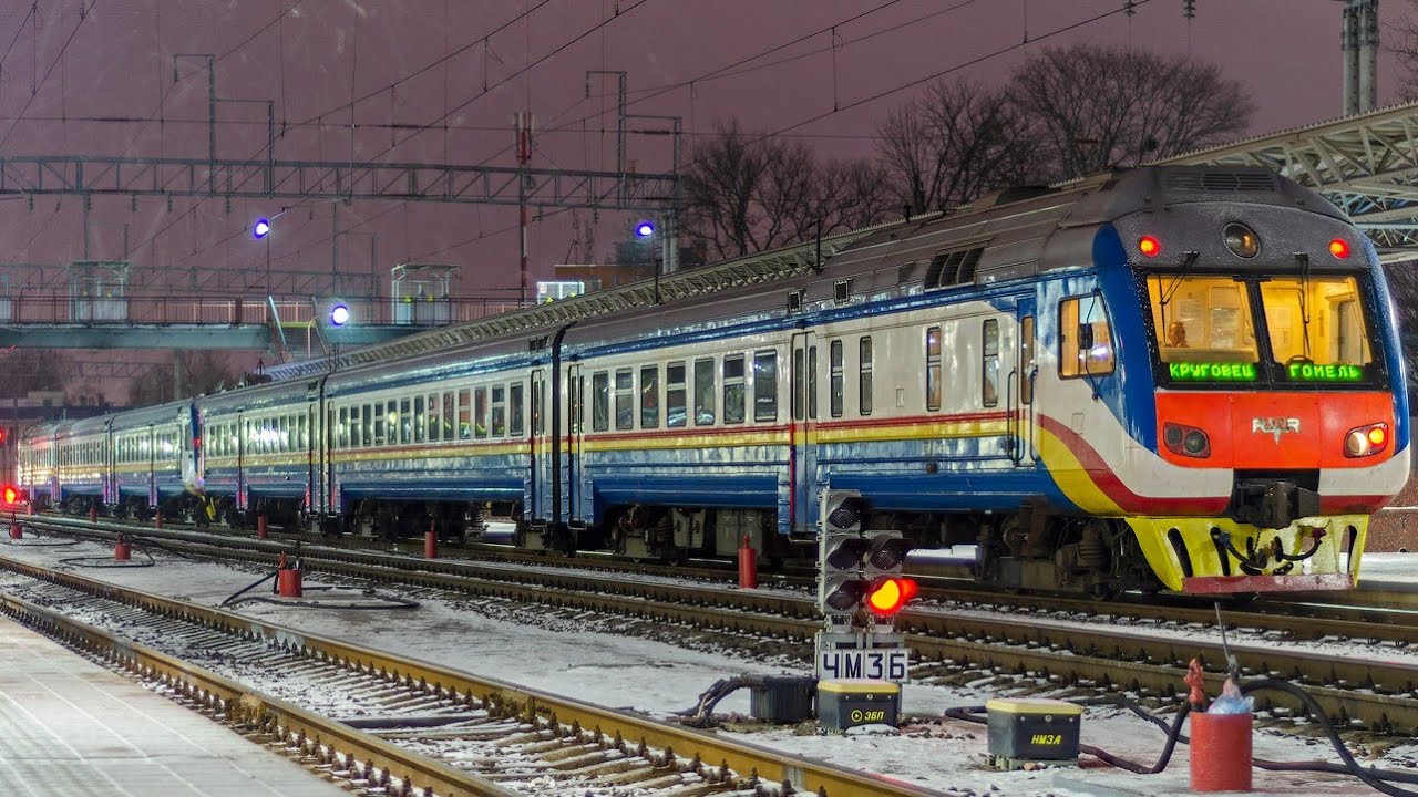 Гомель. Поездка на поезде №6481 Гомель - Калинковичи (Гомель - Речица) №ДР1Б-509/ДР1Б-510