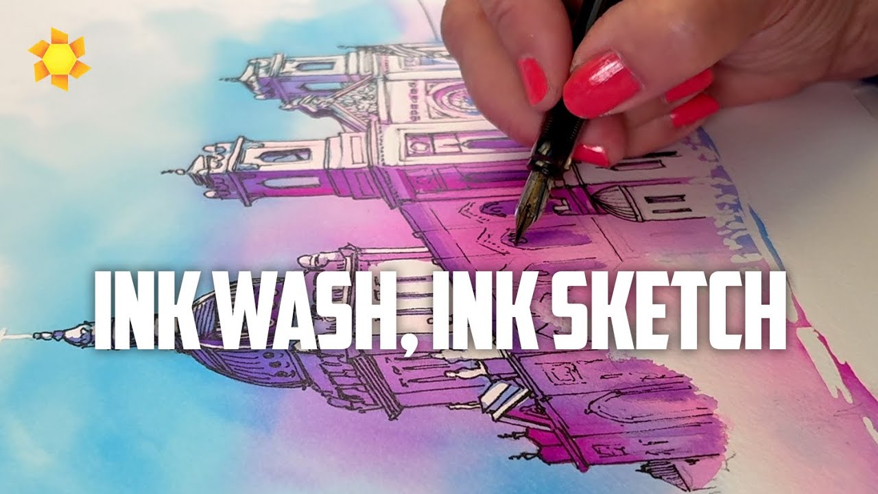 Tips for architectural sketching in inks | Basilica of St Mary, Minneapolis