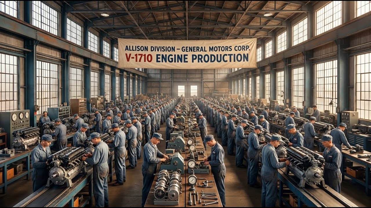 Inside Allison, Indiana: How 23,000 Workers Built the V-1710 Engine in 8 Hours — P-40 vs Zero