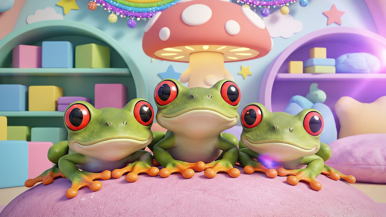 Tres Ranitas de Juguete Hop Hop Hop | Canciones de Estanque y Rimas Infantiles