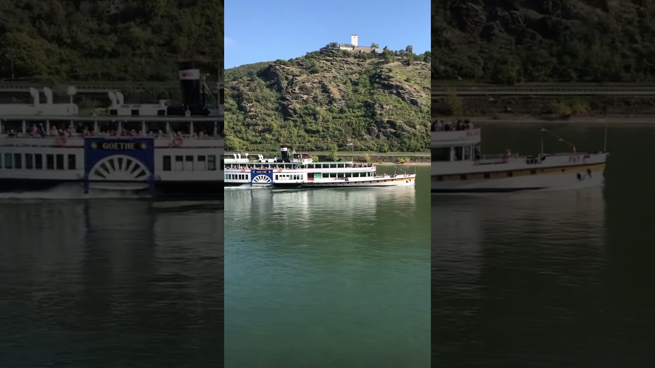 RMS Goethe Schaufelraddampfer  Burgenblick - Paddle steamer - the oldest ship rhine Vintage 1913