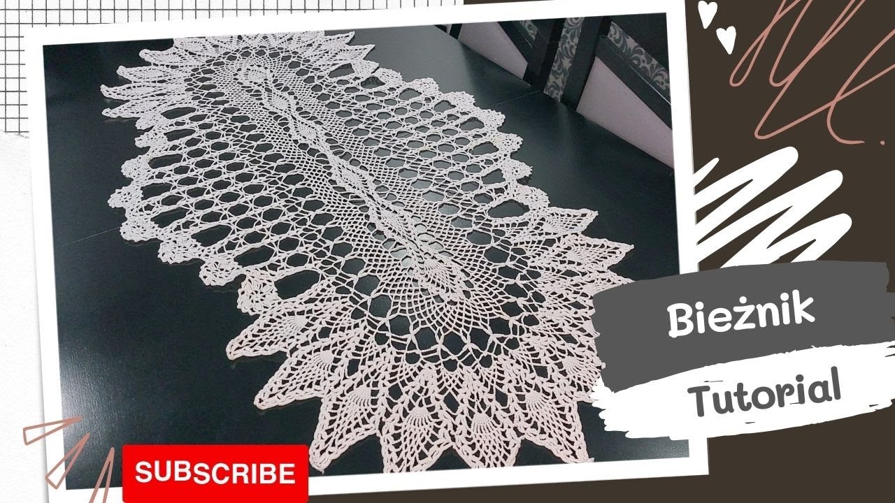 Bieżnik z motywem ananasa część 1 | Pineapple crochet tablerunner part 1