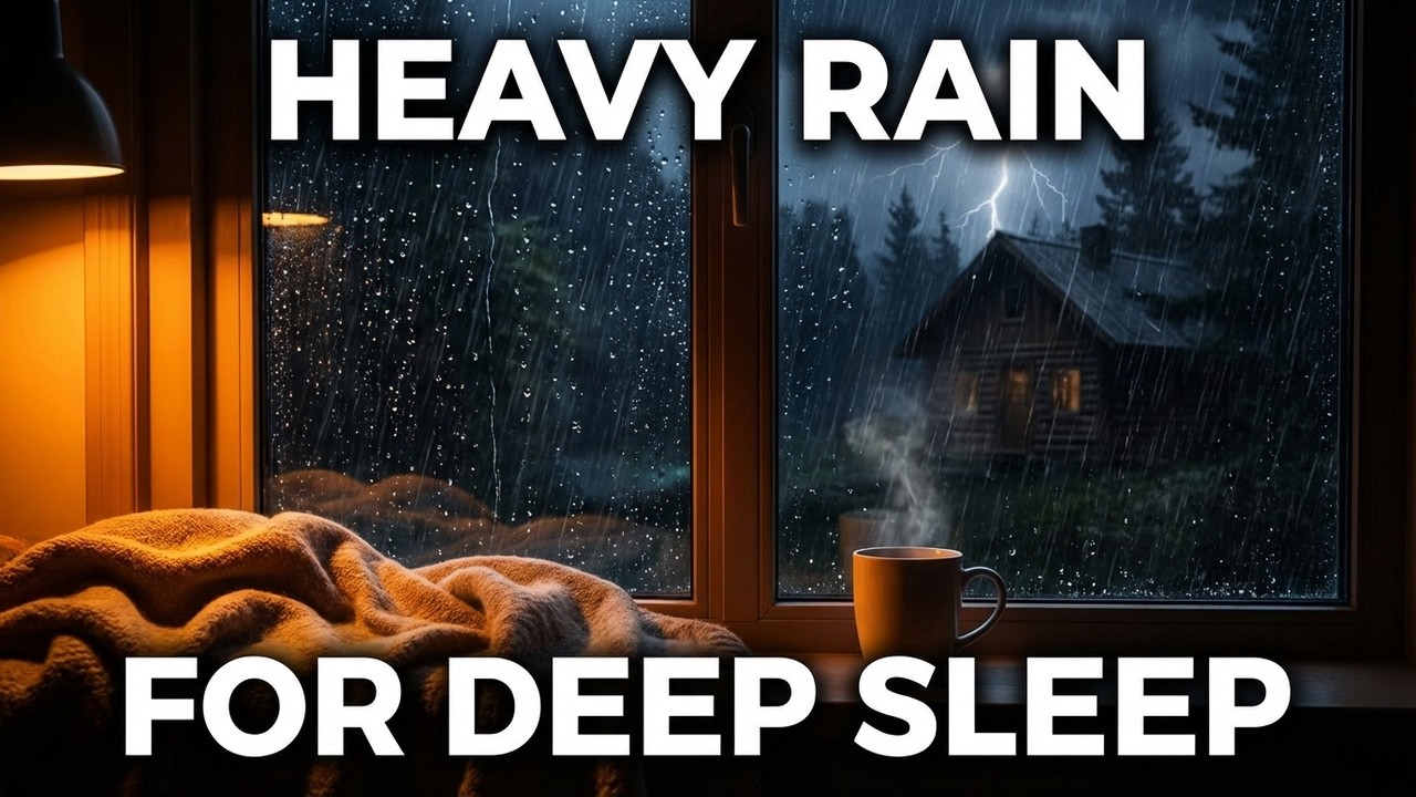 Soothing Heavy Rain to Fall Asleep Fast