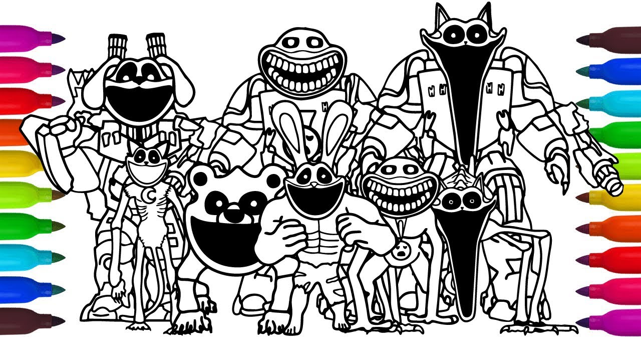 Poppy Playtime Coloring Pages New/How to Color Mecha Titans Fearful Frog,Hoppy Hopscotch,Catnap