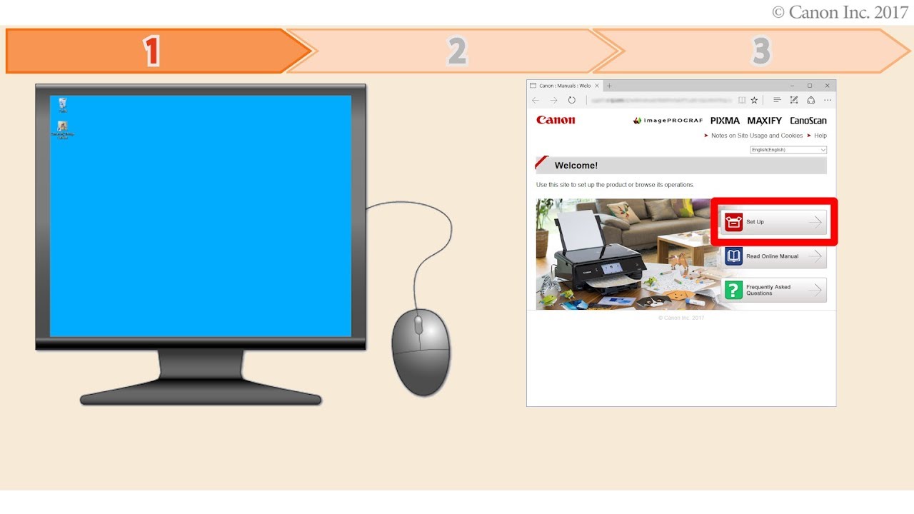 Connecting the printer and a computer - 1/4 (Windows) (TS5100 series)