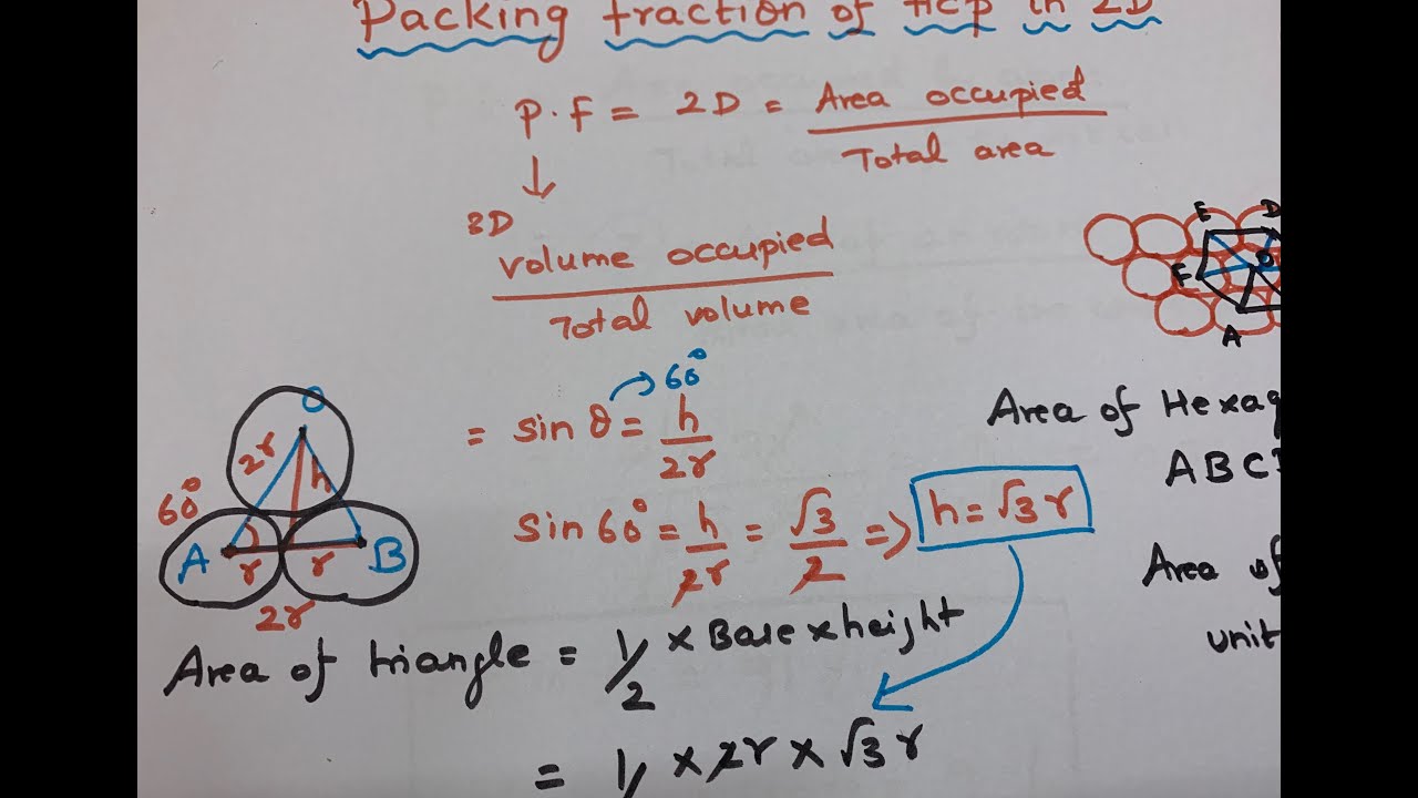 Packing fraction of Hexagonal close packing in Two dimension-Solid State