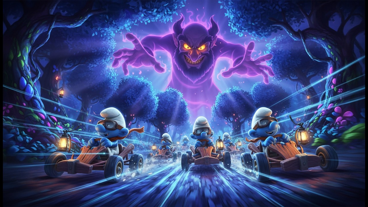 Who will win the final round of Part 2 of the Gargamel Ghost and Shadow Race?