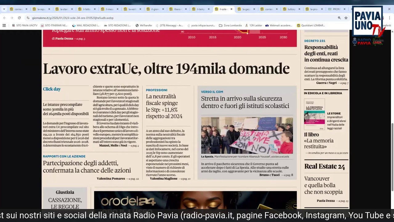 Radio Pavia Breakfast News - 26 gennaio 2026