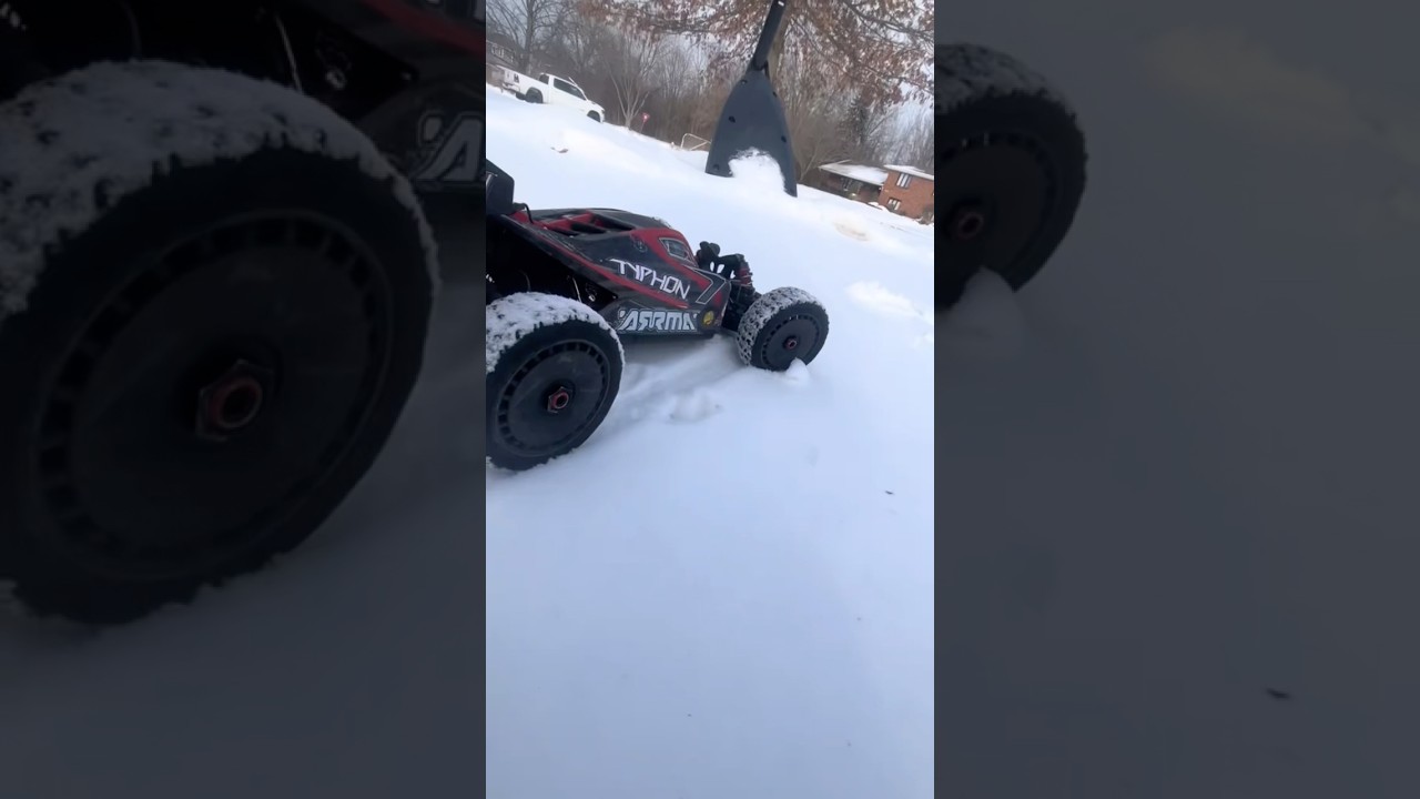 Arrma typhon 6s gooning in the snow! #rc #shortsvideo #edit #fast #rcaddiction #forfun #arrma