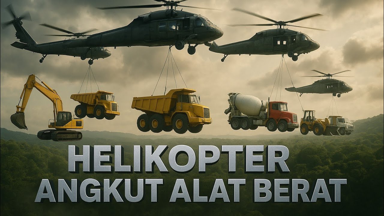 ASMR: GIANT Helicopters Airlift Massive Construction Machines Into The Forest 🌲🚁