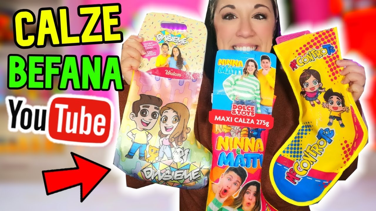 Apro CALZE BEFANA degli YOUTUBERS (Me contro te,Dinsieme,Ninna e Matti)