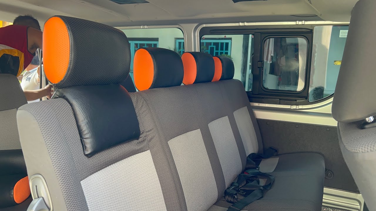 Toyota hiace commuter deluxe headrest installation | black gray combination