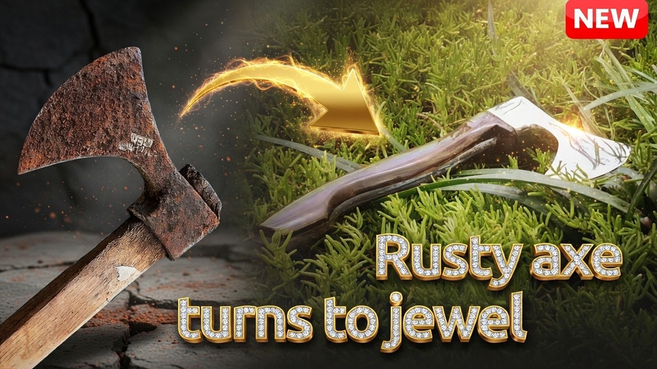 RUSTY AXE turns to JEWEL- Part 2 - Transparent Handle Axe for Lara Croft