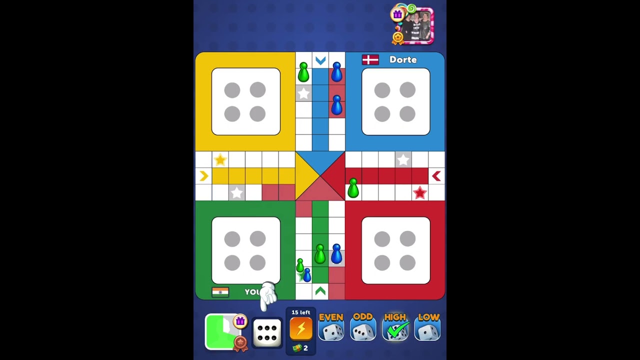 Classic gameplay 1vs1 Ludo Club 2 players | hard to move |