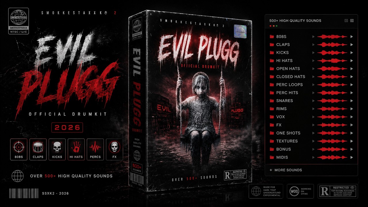 EVIL PLUGG DRUM KIT BY SMOKKESTAXKK / DARK PLUGG DRUM KIT