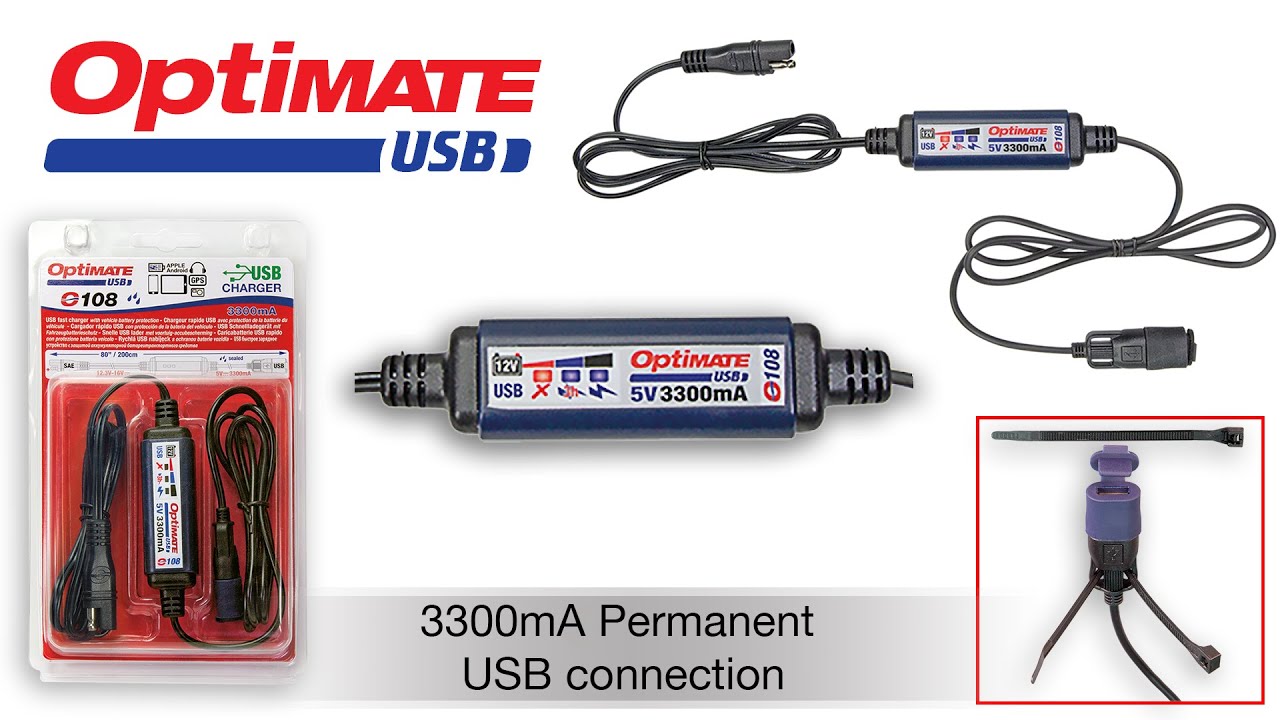 OptiMate USB (IT): O-108 Caricabatterie USB 3300 mA a lunga distanza