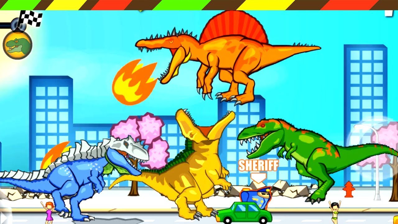 Jurassic The City Rampage 2018: T-Rex, Spinosaurus & Giganotosaurus - Acrocanthosaurus | DCTE VN