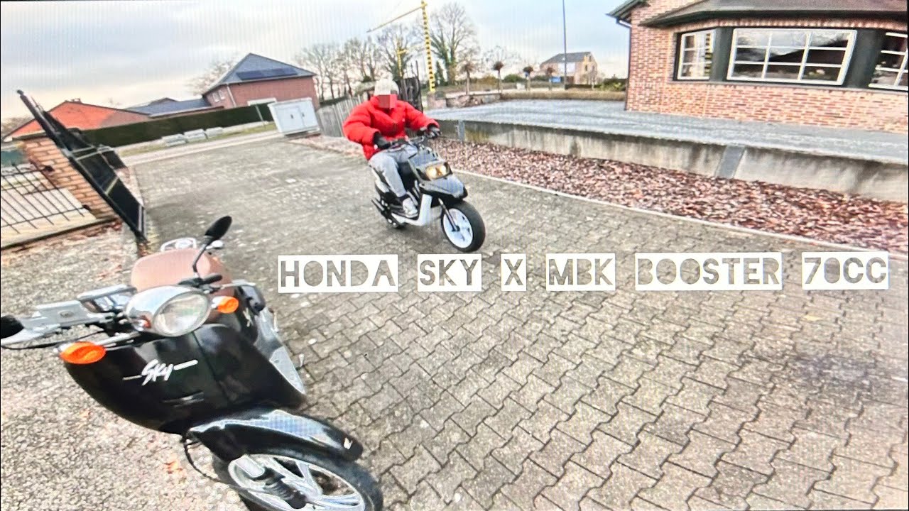 Wheelie doen met de Honda Sky en MBK Booster 70cc!   || Wallarides#003||