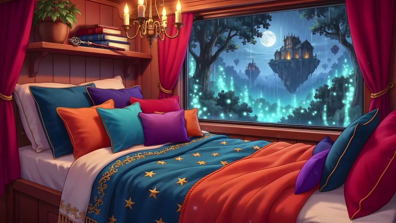 Rainy Night in the Magical Sleeper Cabin 🚂 Cozy Fantasy Lofi to Read and Relax