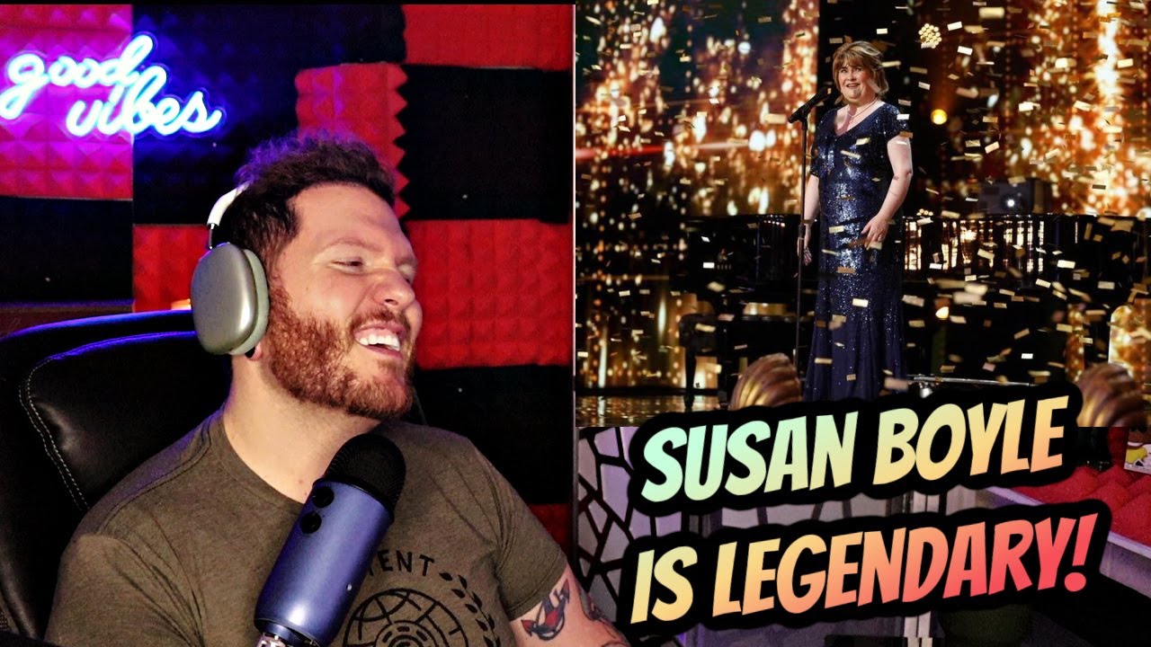 Susan Boyle Golden Buzzer America's Got Talent The Champions REACTION | Susan Boyle Wild Horses