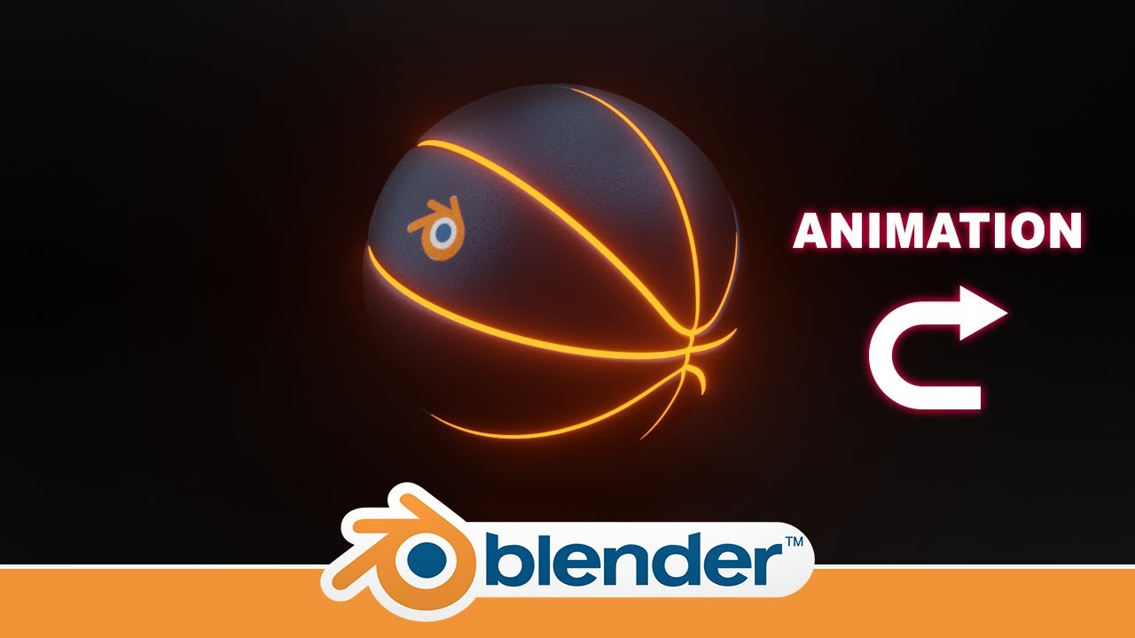 Making a Neon Glow Basketball with animation showing how to put your logo on it in Blender 2.8