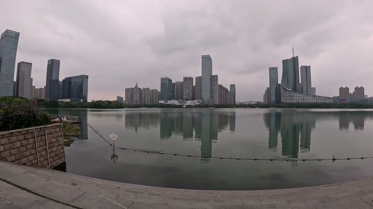 🇨🇳 HEFEI 合肥 | CHINA 4K WALKING TOUR - Swan Lake Cloudy Afternoon Walk | 4K HDR